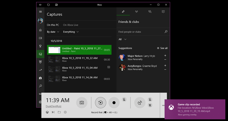 Use Windows 10 Xbox Game DVR To Record Your Screen