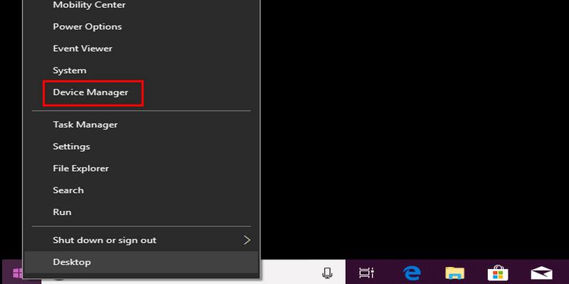 To perform this task, you will have to access the ‘Device Manager’. If you are a Windows 10 user, then right-click on the ‘Start’ menu, select ‘Device Manager’ from the list of featured options.