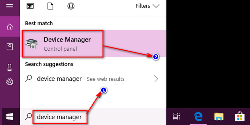 However, if you are not a Windows 10 user, then click on the ‘Start’ menu and type ‘Device Manager’ in the search bar and after that hit ‘Enter’ button.