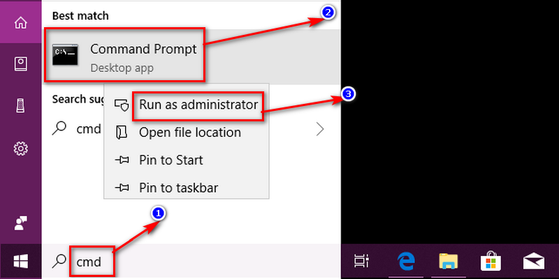 You will have to perform this task as an admin on the command prompt. So, click on the ‘Start’ menu and type ‘cmd’.