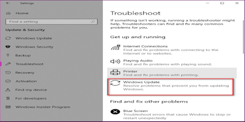 select ‘Windows Update’