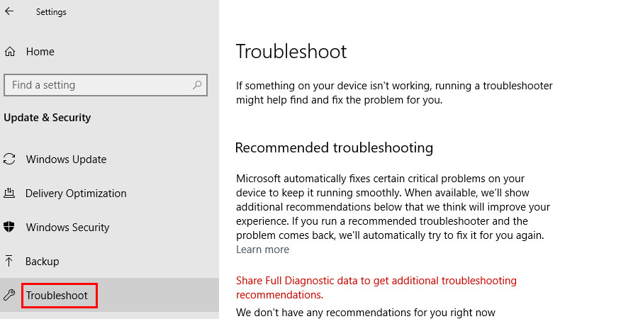 troubleshoot