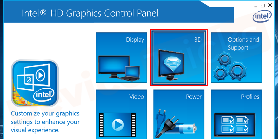 Click on the 3D settings.