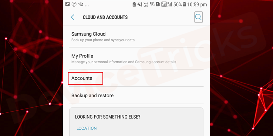 Now go to Accounts.