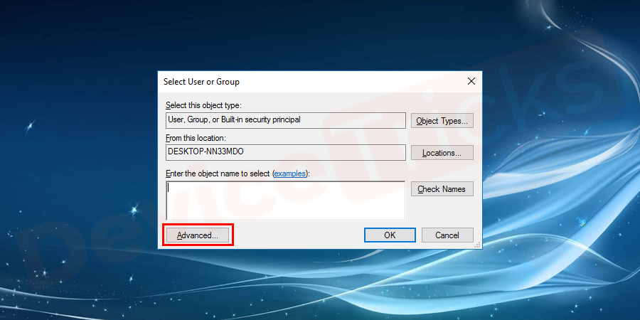 In the opened screen, just click on the Advanced option again, which is located at the left bottom of the window.