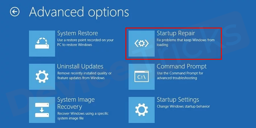 Now, click on Startup Settings.