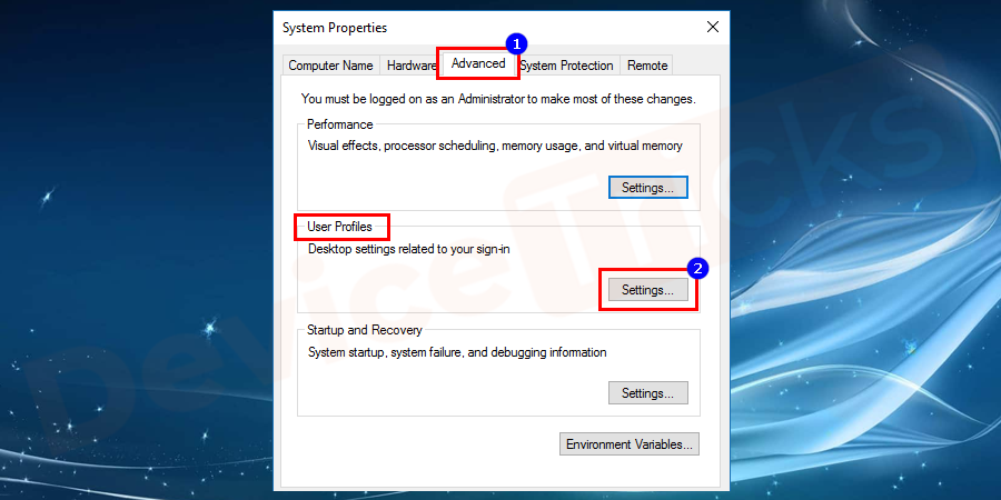 It opens the system properties, navigate to the advanced tab, and click settings under user profiles.