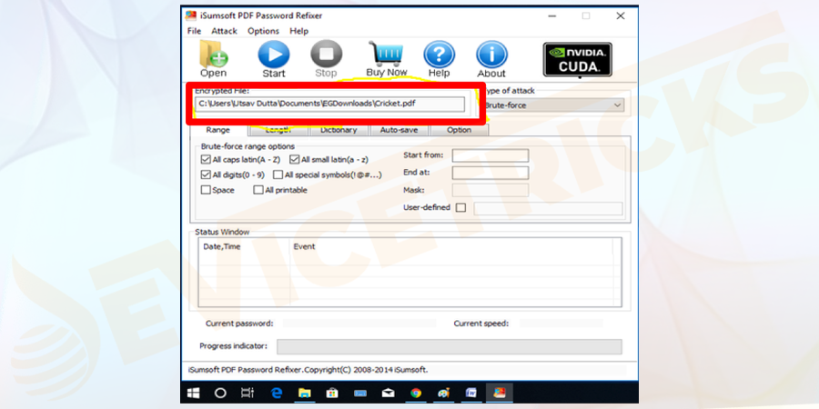 After selecting the desired file, you will have to choose the path of the document and add the path to the software