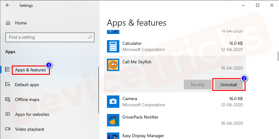 Uninstall the antivirus software