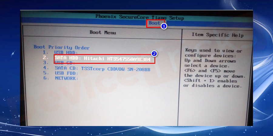 Once you reach on the said page, you will find the list of Drivers and your job is to find out HDD in the system list. If it is not showing, then maybe HDD is lagging the cable connection and in this case, you will have to replace the existing SATA cable with the new one.