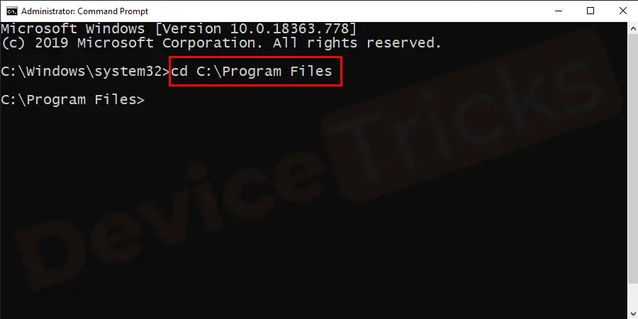 cd C:\Program Files