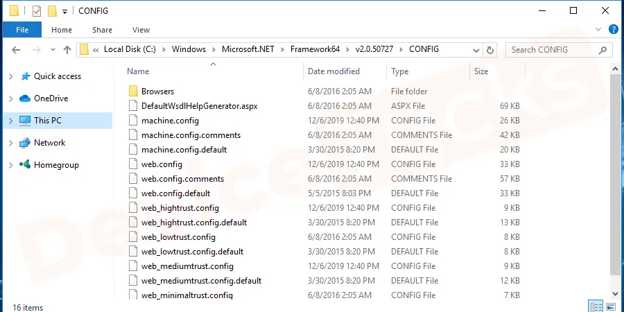 C:\Windows\Microsoft.NET\Framework64\v2.0.50727\CONFIG