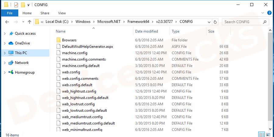 C:\Windows\Microsoft.NET\Framework64\v2.0.50727\CONFIG