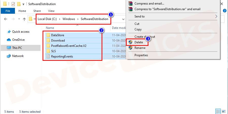 open c:\Windows\SoftwareDistribution
