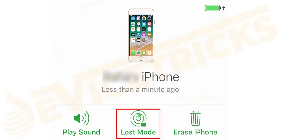 First, click on the lost mode to lock your mobile screen.