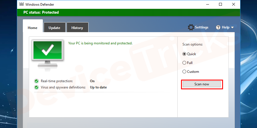 Go to the complete system scan section and click on the scan button