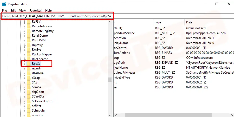 In Windows Registry navigate to Computer\HKEY_LOCAL_MACHINE\SYSTEM\ CurrentControlSet\Services\RpcSs and check if the entries are not missing.