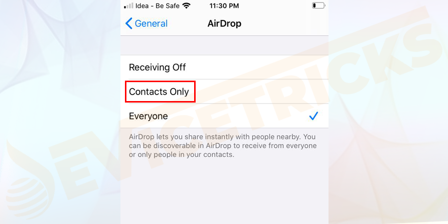 If you have selected the option Contacts Only then make sure that the other party’s contact details should appear in your Contacts app.