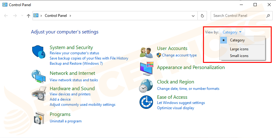 Sort icons by category.
