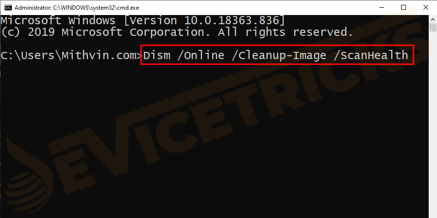 Dism /Online /Cleanup-Image /ScanHealth