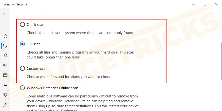 Scan for Malware or Virus