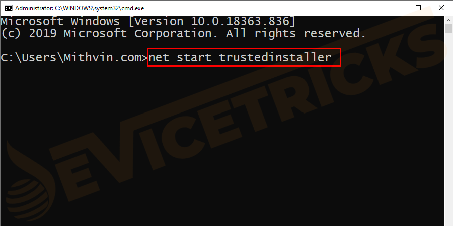 net start trustedinstaller