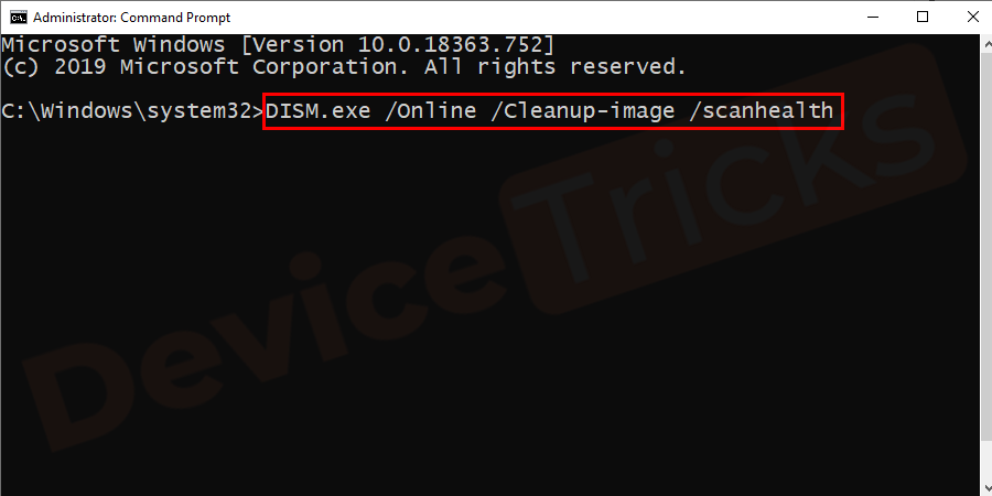 DISM.exe /Online /Cleanup-image /scanhealth