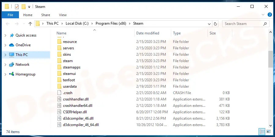 Delete all folders except Steamapps, Skins, user data, steam.exe and Ssfn files