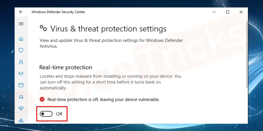 In short for the selection of options would be as Windows button > settings > Update & security > Windows security > virus & threat protection > click on blue buttons of real-time protection and cloud-based protection to switch off Windows Defender