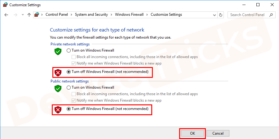 Disable your antivirus or firewall protection