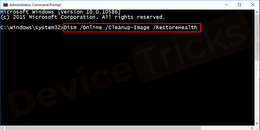Dism /Online /Cleanup-Image /RestoreHealth