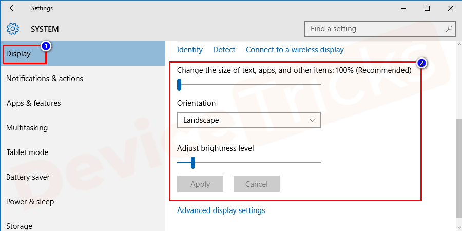 Next, go to display option. You will have multiple options to customize, choose as per your preferences.