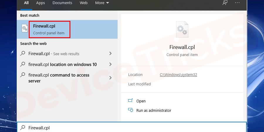 Firewall.cpl