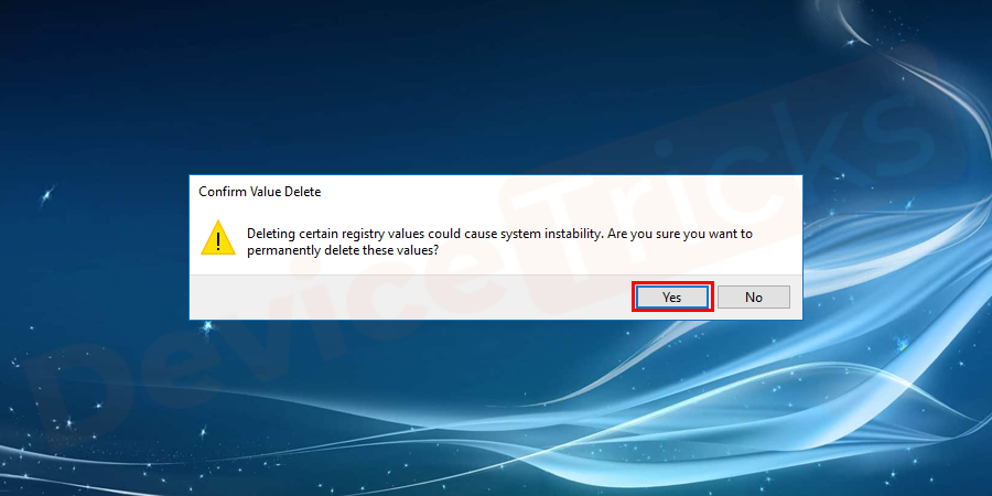 Amid the deletion process, you will be asked for the confirmation, click on the ‘Yes’ button and proceed further.