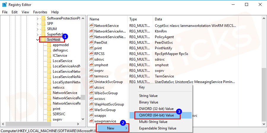 In that folder of SvcHost there must contain multi-string value GPSvcGroup. If it is missing, on the right panel right – click on the empty space and create new > multi-string value name as GPSvcGroup.
