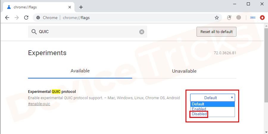 Parallel to it, you can find a drop-down menu. From the drop-down menu list, select the disabled option.