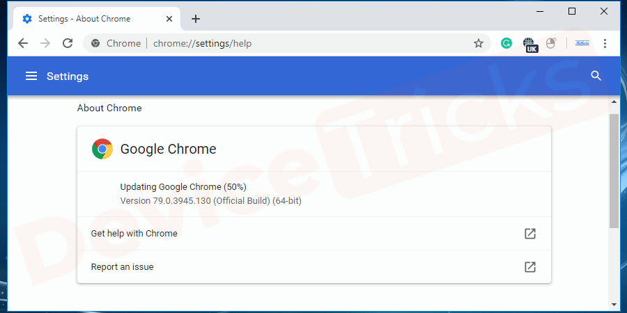 After restarting your chrome browser will update and apply the installations.