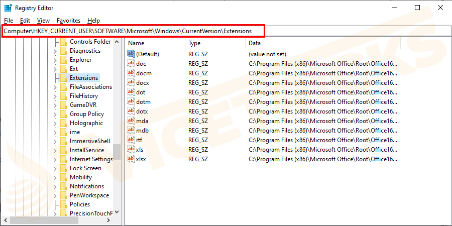 HKEY_CURRENT_USER\Software\Microsoft\Windows\CurrentVersion\ Explorer\Advanced.