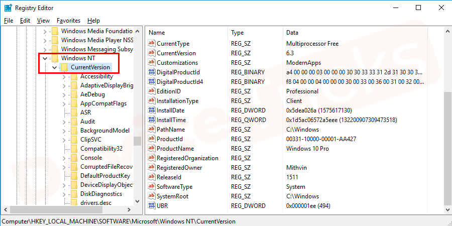 Go to “HKEY_LOCAL_MACHINE\SOFTWARE\Microsoft\Windows NT\CurrentVersion\Windows”  open the path as mentioned below steps