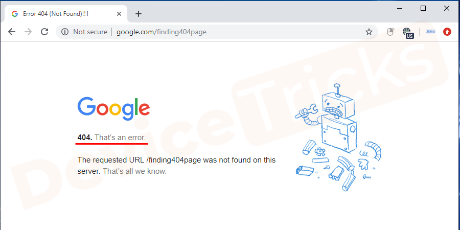 How the error "404 Page Not Found" appear?