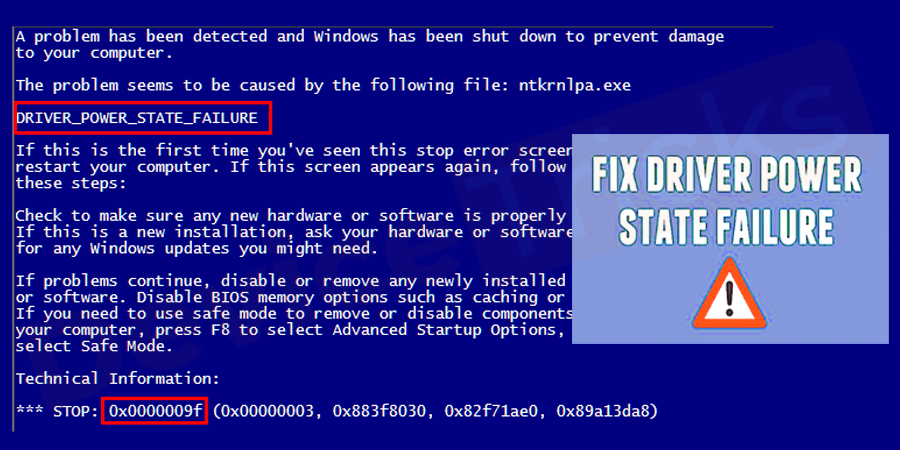 how to solve driver power state failure windows 10