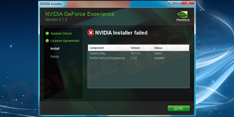 Geforce Shadowplay Install Failed On Windows Solved Device Tricks