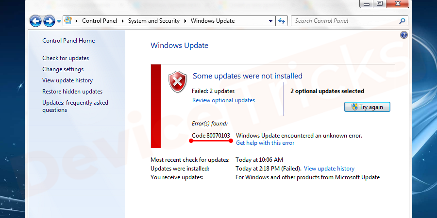 Why Code 80070103 Windows Update Error Occurs?