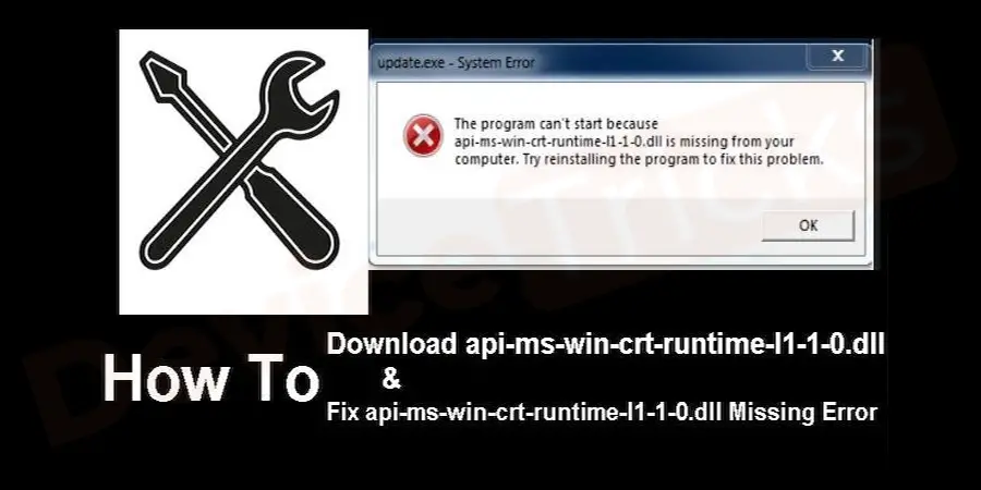 How to fix api-ms-win-crt-runtime-l1-1-0.dll is Missing Error?