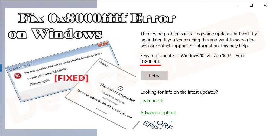 How to fix error 0x8000FFFF in Windows 10?