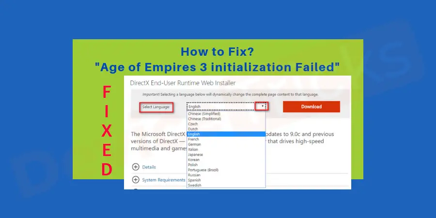 How to fix the error "Age of Empires 3 failed to initialize"?