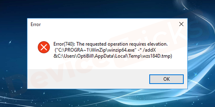 Error 740