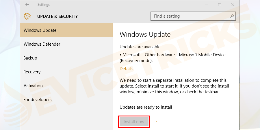 Install the updates and restart your computer.