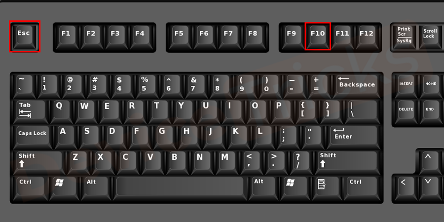 Press F10 to save the settings changed and then press Esc to exit the boot menu.