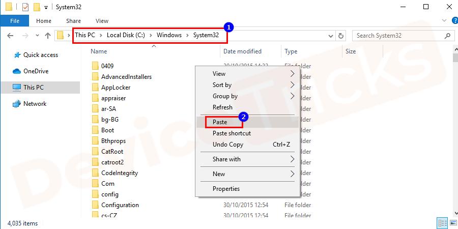 If you are having 32-bit Windows system, paste the 32-bit DLL file into your computer folder location as shown c:\computer\Windows\system32.